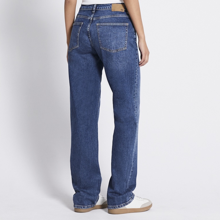 Mid waist straight jeans "Mid West" Mid wash